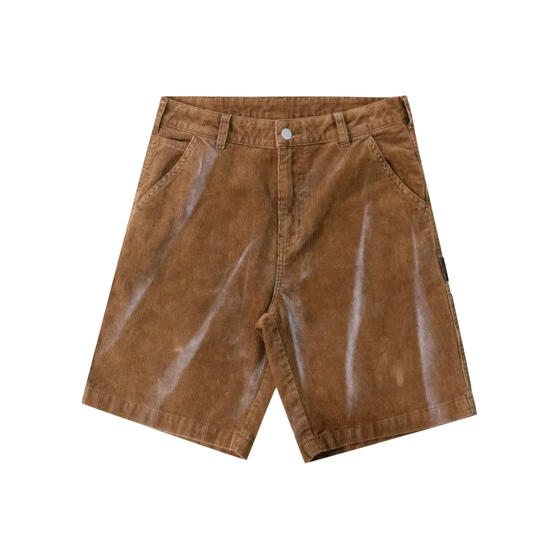 False Perception Casual Shorts Unisex Washed Brown-0