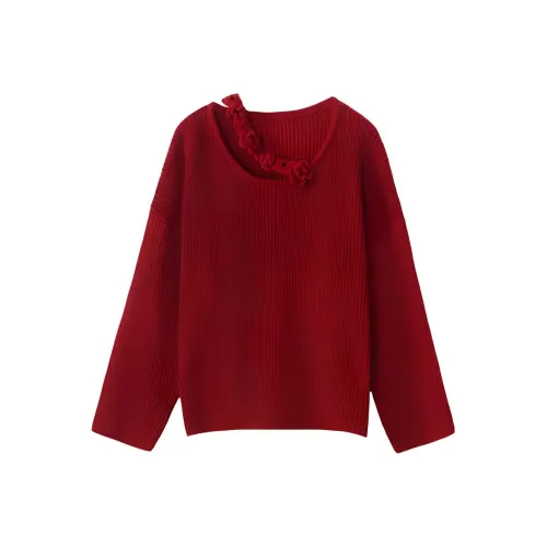 Alxnan Sweaters Women's Red