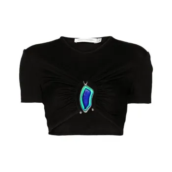 Christopher Esber Cut out Ribbed Crop Top