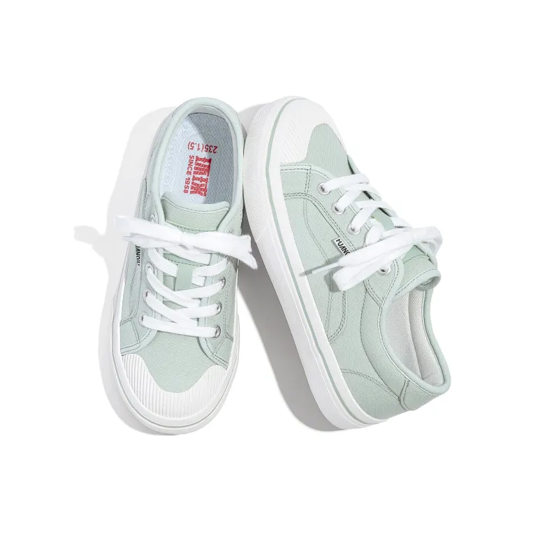 HUANQIU Abrasion Resistant Lightweight Balance Low Top Canvas Shoes Women's Mint Green-6