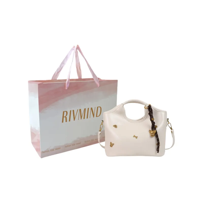 RIVMIND PU Handbag Women's Brown/White/Pink/Black-5
