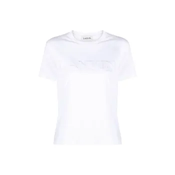 Lanvin Classic Fit Embroidered Tee 'Optic White'