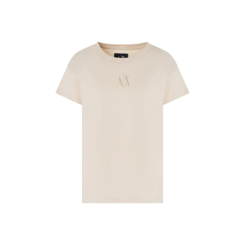 ARMANI EXCHANGEAE Drop Shoulder Sleeve T Shirt Women's Beige-0