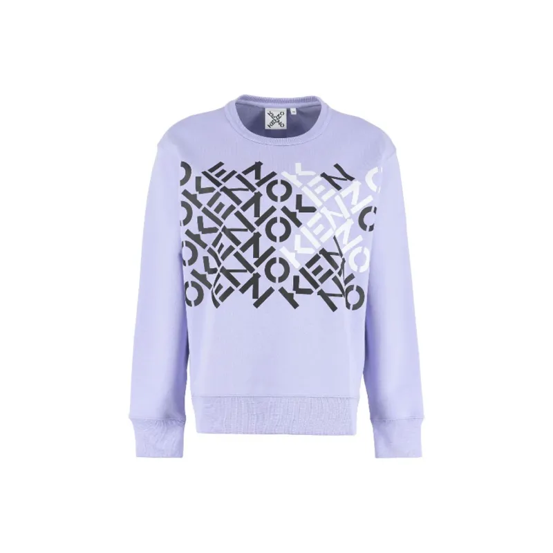 KENZO Letter Logo Sweatshirts Women's Purple-5