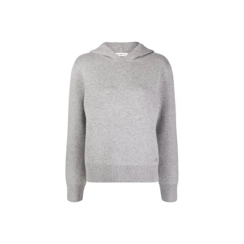 TORY BURCH Logo Embroidered Knit Hoodie