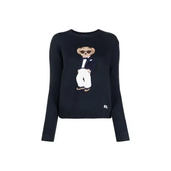 Ralph Lauren Collection Tuxedo Bear Cotton Jumper