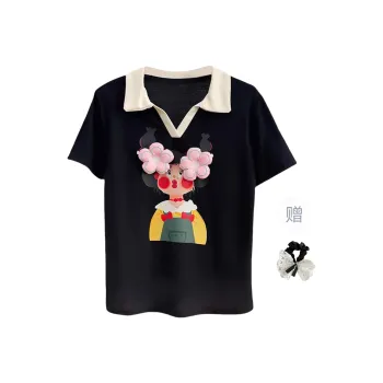 TUSHIFEI T Shirts Women's Black+Hair Tie Comes With