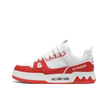 V.YERXU Versatile Casual Red Height Increasing Abrasion Resistant Low Top Skateboard Shoes Unisex