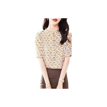 Yi Mengyuan Silk Shirt Women's Orange Check
