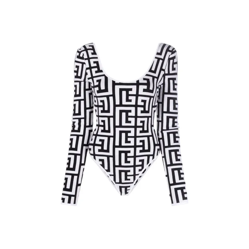 BALMAIN Bodysuits Women's Black/White-0