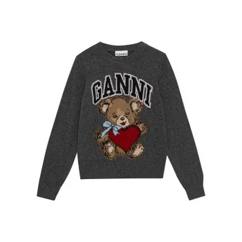 GANNI Graphic Bear Crewneck Jumper