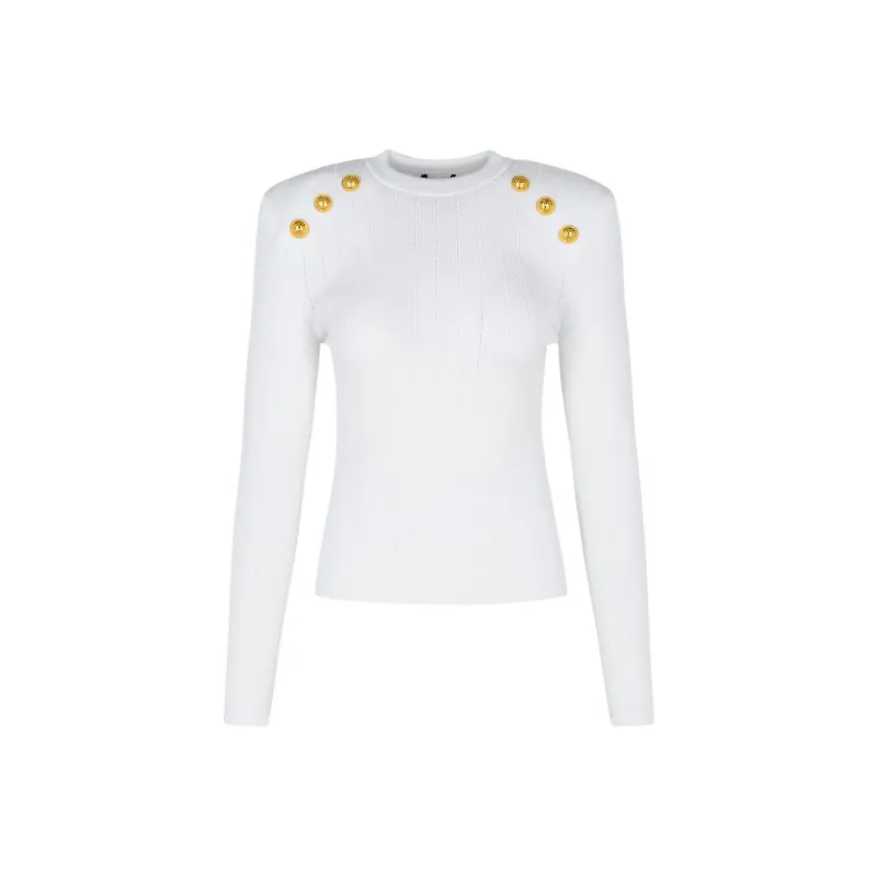 BALMAIN Button Embellished Knitted Jumper-0