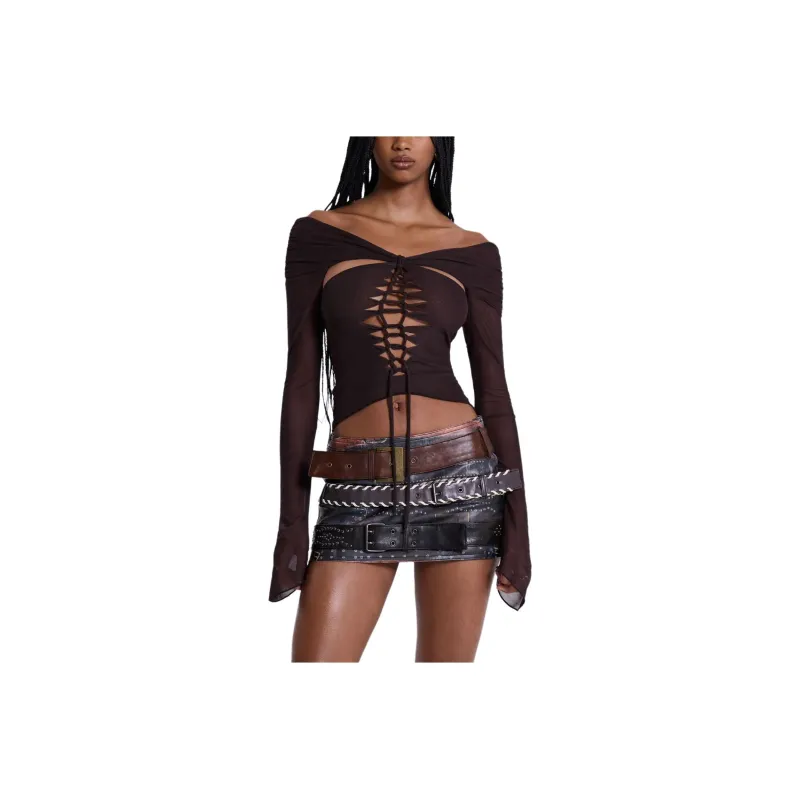 Jaded London T Shirt Women's Brown-0