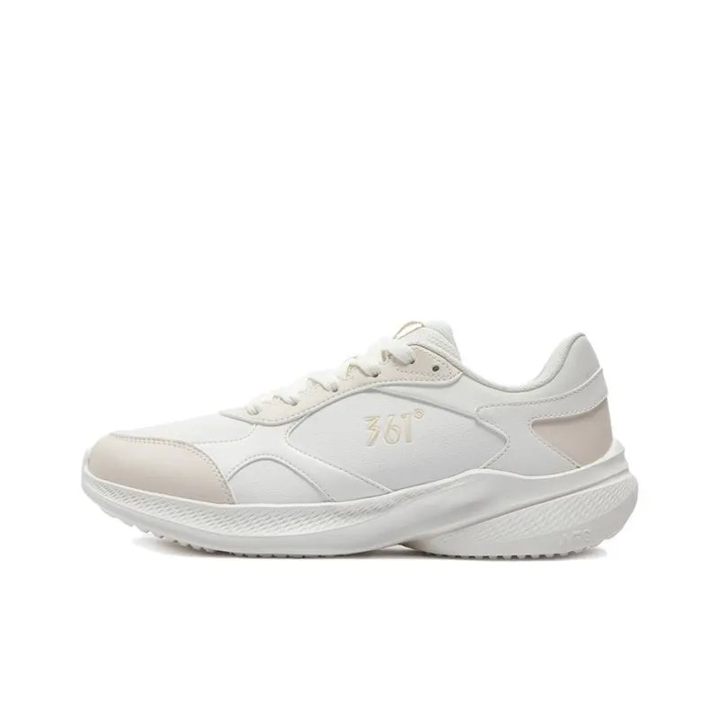 361° Wear resistant And Lightweight Low Top Sprint Running Shoes Men's White Beige-0