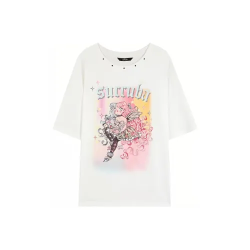 ELF SACK x CHAHUASHI Drop Shoulder Sleeve T-Shirt Women's