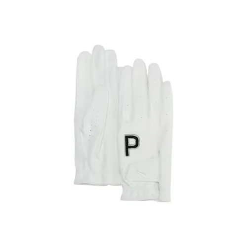 PUMA Synthetic Leather, Polyester, Polyurethane Sports Gloves Women's White