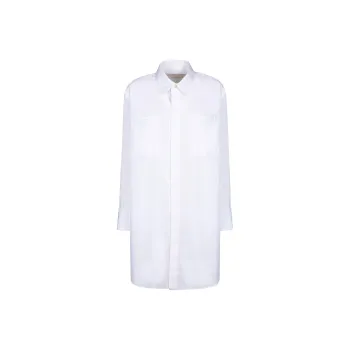 Sacai Logo Embroidered Long Poplin Shirt
