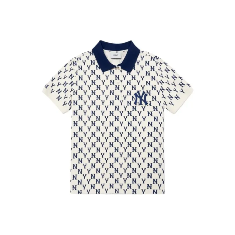 MLB Base Logo SS22 Polo Shirt Women's Cream-0