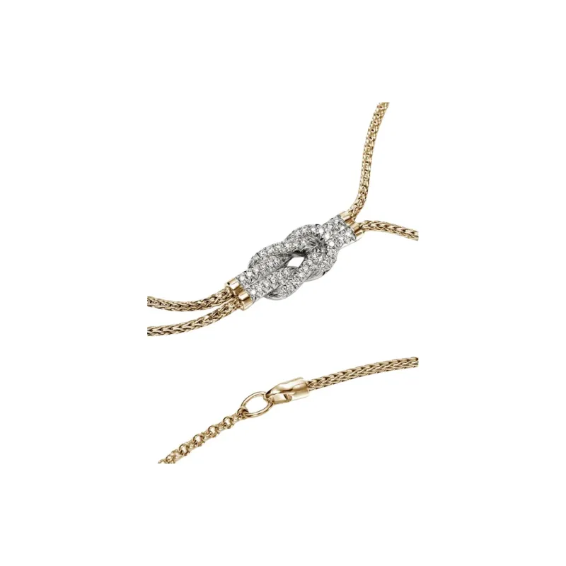 John Hardy 14K Yellow Gold Love Knot Y Diamond Necklace-2
