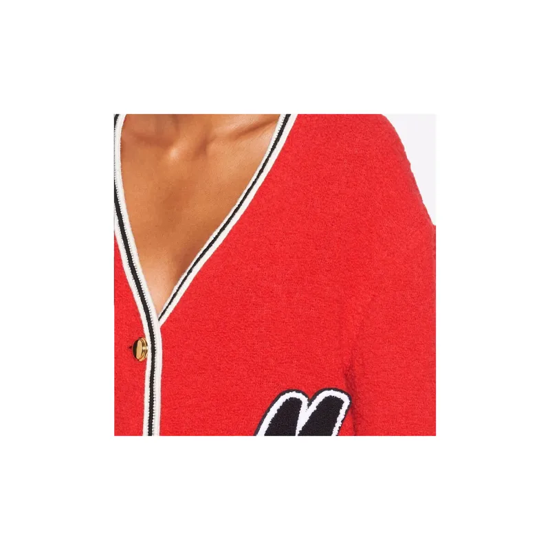 MIU MIU Bouclé V Neck Cardigan-4