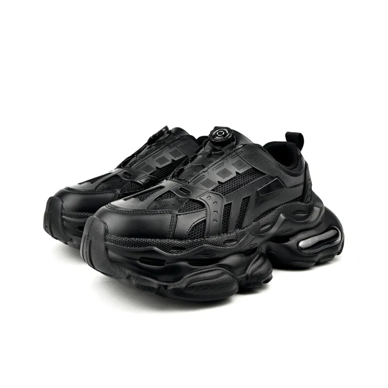 CHAOSHU Low Top Chunky Sneakers Unisex Black-2
