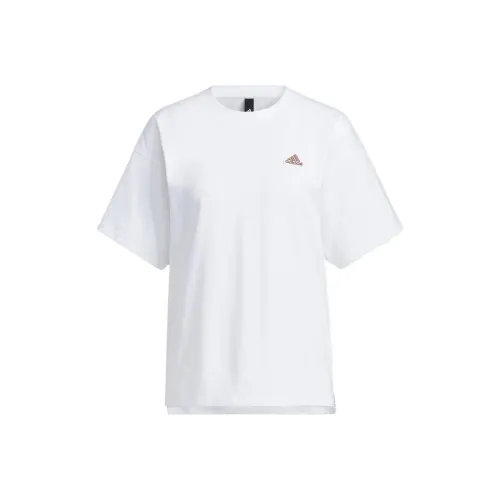 adidas Women'ss Logo Letter Word SS T Shirt White