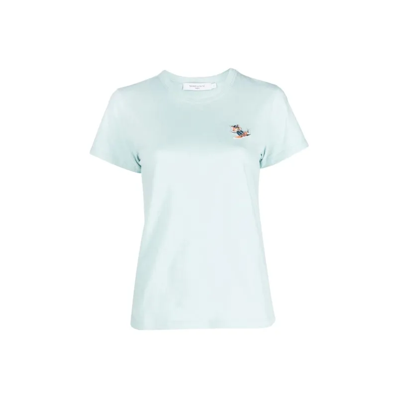 Maison Kitsune T Shirts Women's Pink/Blue-0