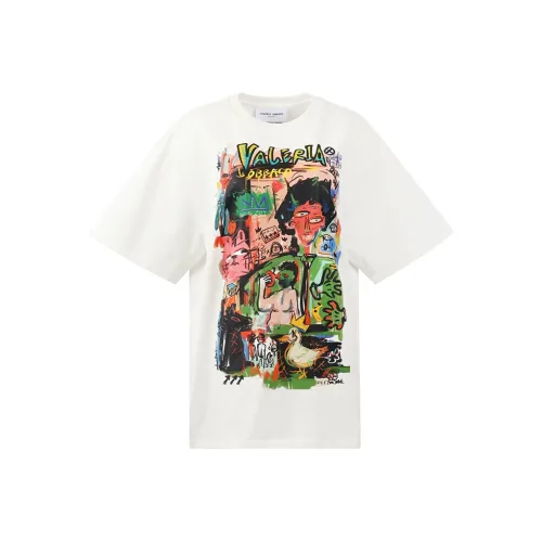Valeria Obbaco Drop Shoulder Sleeve T Shirt Women's Includes Gift Box Sets White