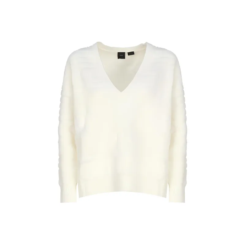 PINKO Intarsia knit Logo V neck Jumper-0