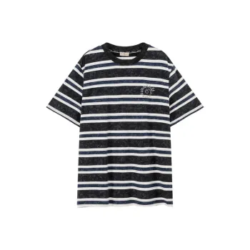 NO ONE ELSE T Shirts Unisex Black Stripes Pattern