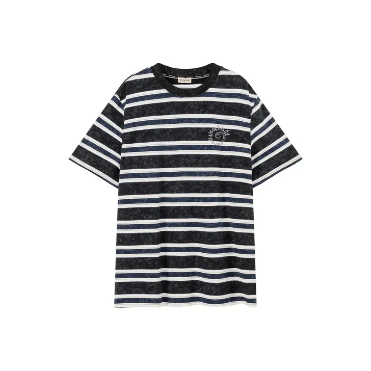 NO ONE ELSE T Shirts Unisex Black Stripes Pattern-0