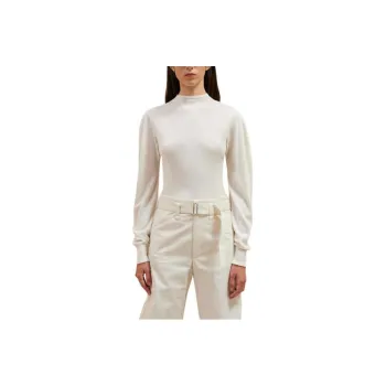 Lemaire Seamless Mock Neck Jumper Sweater Women's Light Cream