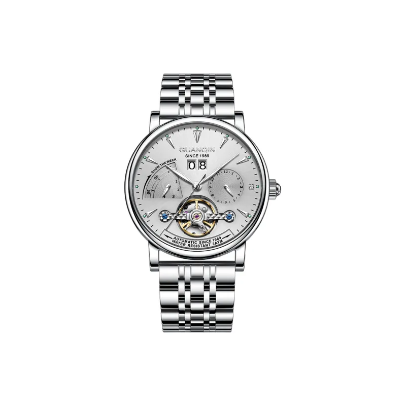 GUANQIN Collection Automatic Mechanical Movement Cow Leather Strap Watch Men's Watches Gray Dial-26