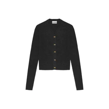 GANNI Logo embroidered Cardigan