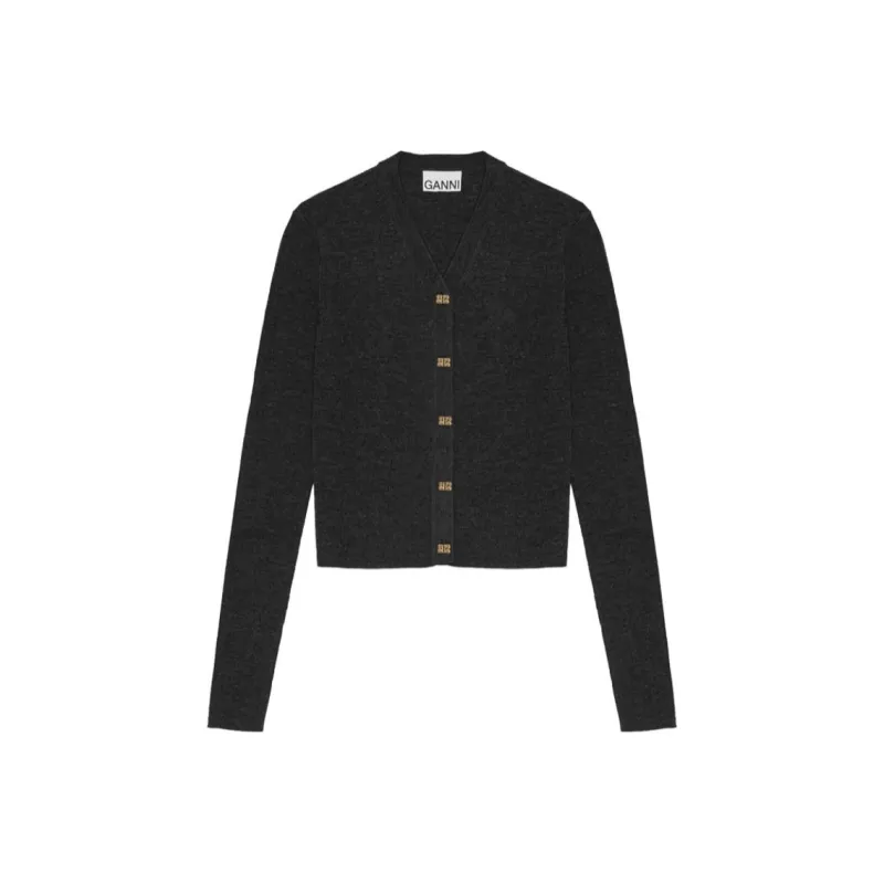 GANNI Logo embroidered Cardigan-0