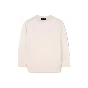 Loro Piana FW23 Piuma Crew Neck Sweater Women's White