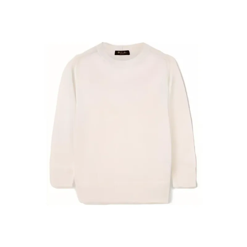 Loro Piana FW23 Piuma Crew Neck Sweater Women's White-0