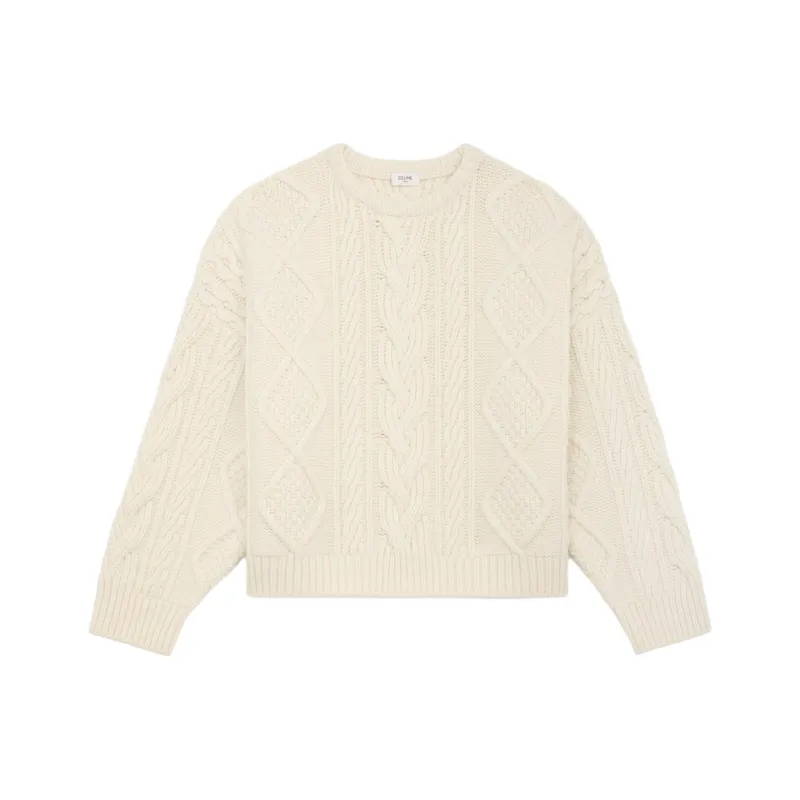 CELINE Oversized Crew Neck Sweater In Cashmere Aran-0