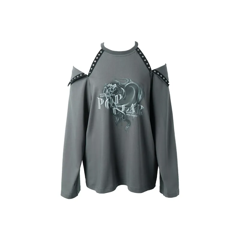 MEETLADY Long-Sleeved T-Shirt Women's Dark Gray-0