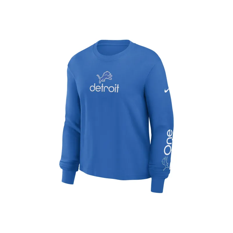 Nike Detroit Lions Boxy Women's Nike Nfl Long Sleeve T Shirt-0
