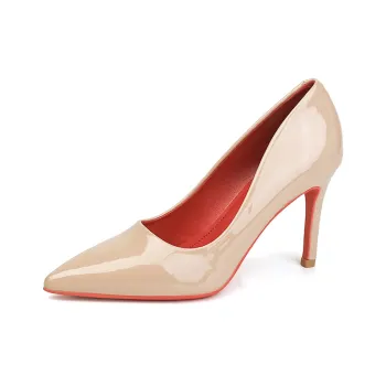 Lan Miao Slim Heel High Heels Women's Nude
