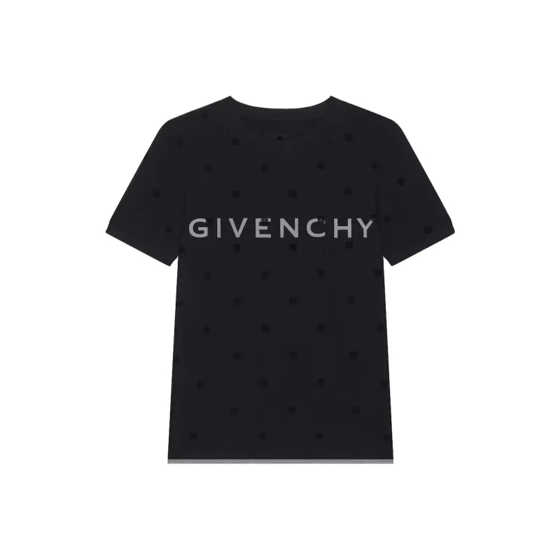 Givenchy All Over Logo Motif Patch Mesh Shirt-0
