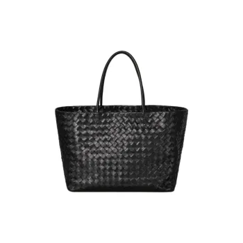 Bottega Veneta Sheepskin Tote Bag, Shopping Bag, Handbag Large Size Women's Black