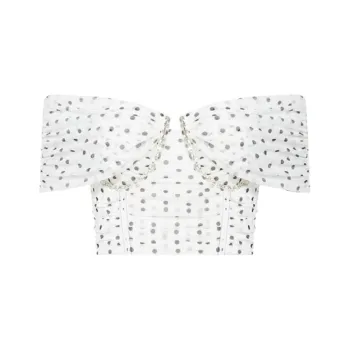 Self portrait Polka dot Print Cropped Top