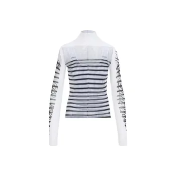 Jean Paul Gaultier Mesh design Striped T shirt