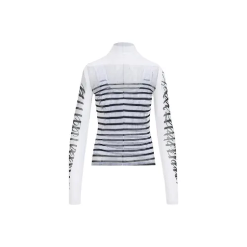 Jean Paul Gaultier Mesh design Striped T shirt