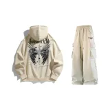 Light Apricot Hoodie+Apricot Casual Pants