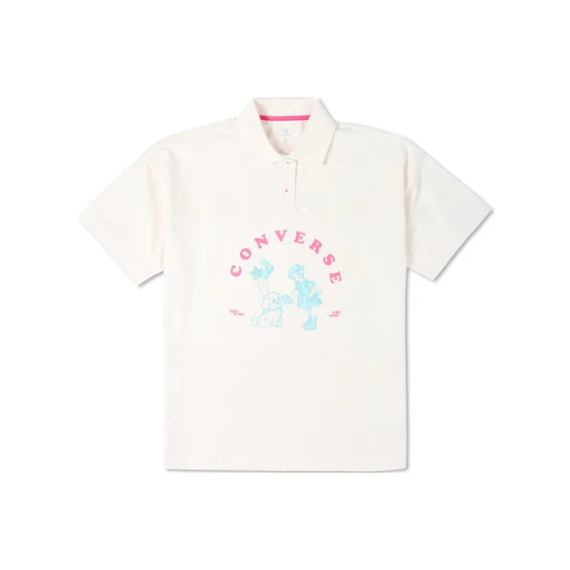 Converse NOSTALGIAOVER Polo Shirt Women's White-0