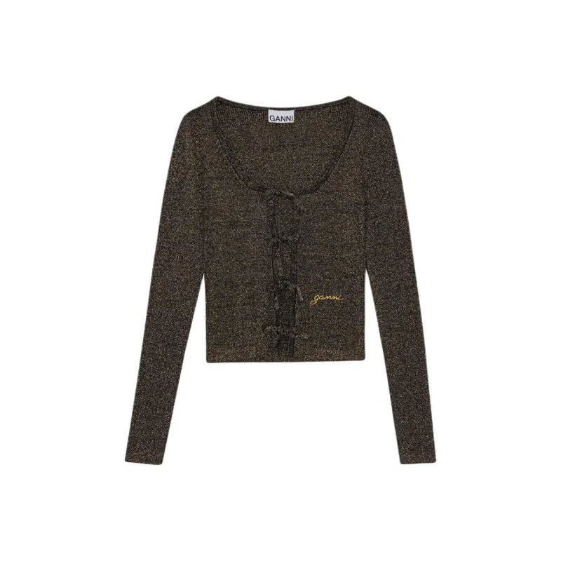 GANNI Tie Fastening Knit Cardigan-0