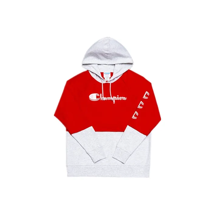 Champion Hooded Loose Fit Regular Sweatshirt Women's Red White-0